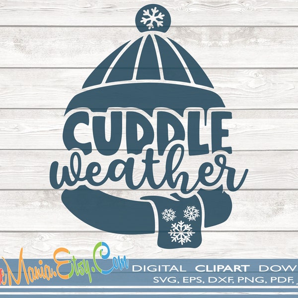 Cuddle Weather SVG Silhouette Vinyl, Christmas Decal Christmas Cut for Cricut Machine, Christmas Silhouette Vector Files