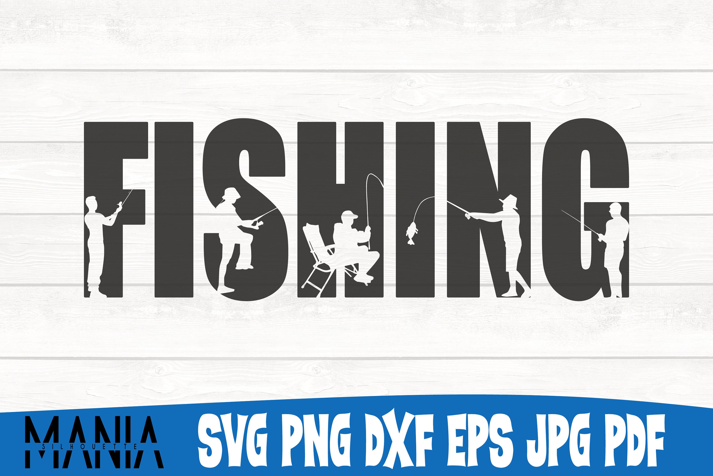 Fishing SVG Cut File Fishing Shirt SVG Fishing Silhouette - Etsy