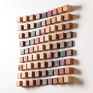 Parametric Minimalist 3D Wall Art DIY Kit - Japandi Geometric Wood Wall Sculpture
