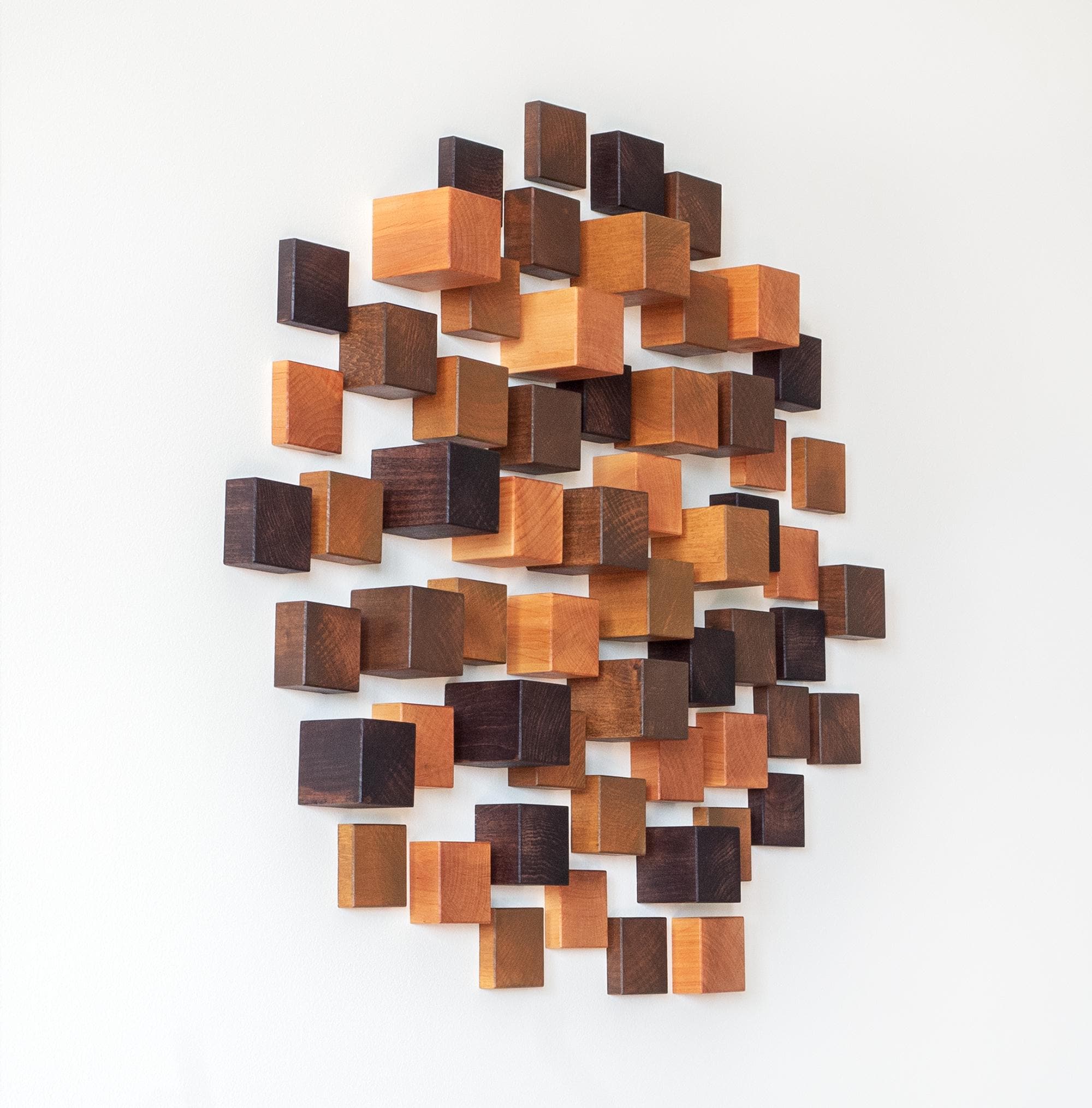 Rustic Wood Block 3D Wall Art - DIY Geometric Sculpture Kit - Etsy