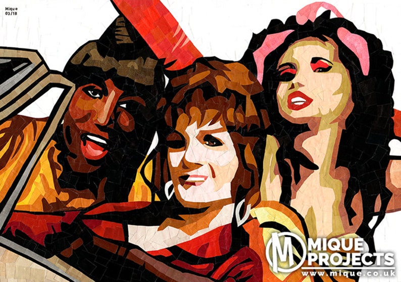 Vida, Noxeema & Chi-Chi, To Wong Foo, Thanks for everything. Julie Newmar fan art-collage paper mosaic image 5