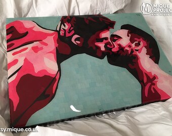 Homoerotic Collage - Paper Mosaic - Beso - gay kiss, gay love