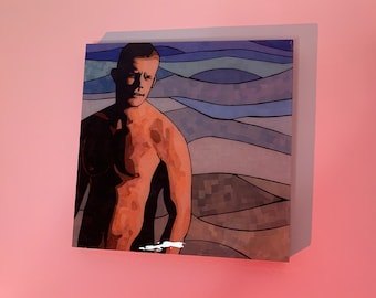 Russell Tovey portrait - fan art - collage - paper mosaic