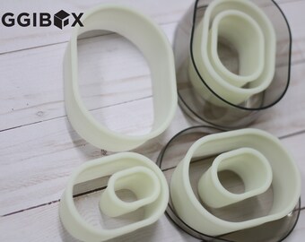 Oggibox 7-Piece Oval Nylon Cutter Set Pastry Biscuit Cookie Cutter Cake Fondant Pancake Cutters Mold