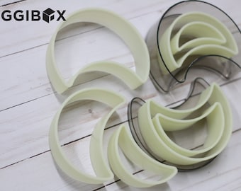 Oggibox 7-Piece Half Moon Nylon Cutter Set Pastry Biscuit Cookie Cutter Cake Fondant Pancake Cutters Mold