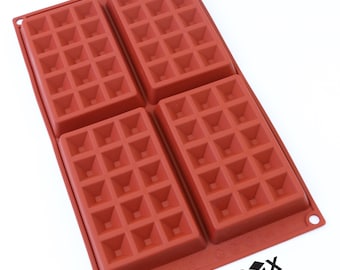 Oggibox Waffles Cake Chocolate Pan Silicone mold for Soap, Bread, Loaf, Muffin, Brownie, Cornbread, Cheesecake, Pudding, and More Pack of 2