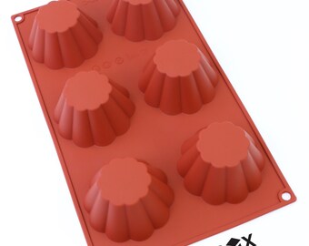 Oggibox Q-34 6-Cavity Medium Silicone Mold for Homemade Tart, Bundt, Cake, Cheesecake, Pudding, Jello, and More Pack of 2