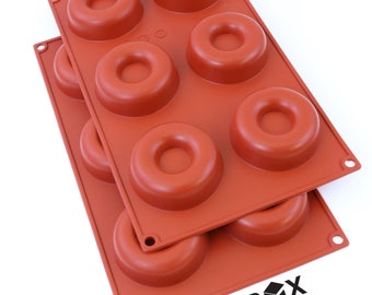 Oggibox 6-Cavity Savarin Silicone Mold for Donuts, Cake, Bread, Cupcake, Cornbread Muffin Cups Donuts Pan and More Pack of 2