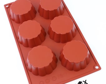 Oggibox 6-Cavity Large Tart Silicone Mold for Homemade Tart, Bundt, Cake, Cheesecake, Pudding, Jello, and More Pack of 2