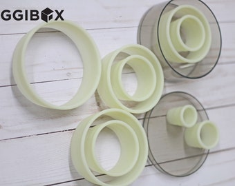 Oggibox 9-Piece Round Nylon Cutter Set Pastry Biscuit Cookie Cutter Cake Fondant Pancake Cutters Mold