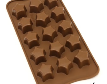 Oggibox 2 Pack Food Grade Non Stick Premium Silicone 15-Cavity Silicone Super Star Chocolate, Candy and Gummy Mold