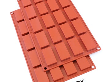 oggibox 20 Cavities Rectangular Muffin Cake Soap silicone Muffin Pan, Non-Stick Cupcake Baking Mold, BPA Free Bakeware Tray Pack of 2