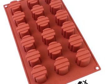 Oggibox 18-Cavity Circle Silicone Mold for Soap, Bread, Loaf, Muffin, Brownie, Cornbread, Cheesecake, Pudding, and More Pack of 2