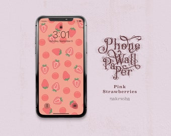 Strawberry Phone Wallpaper | iPhone & Android - Digital Download