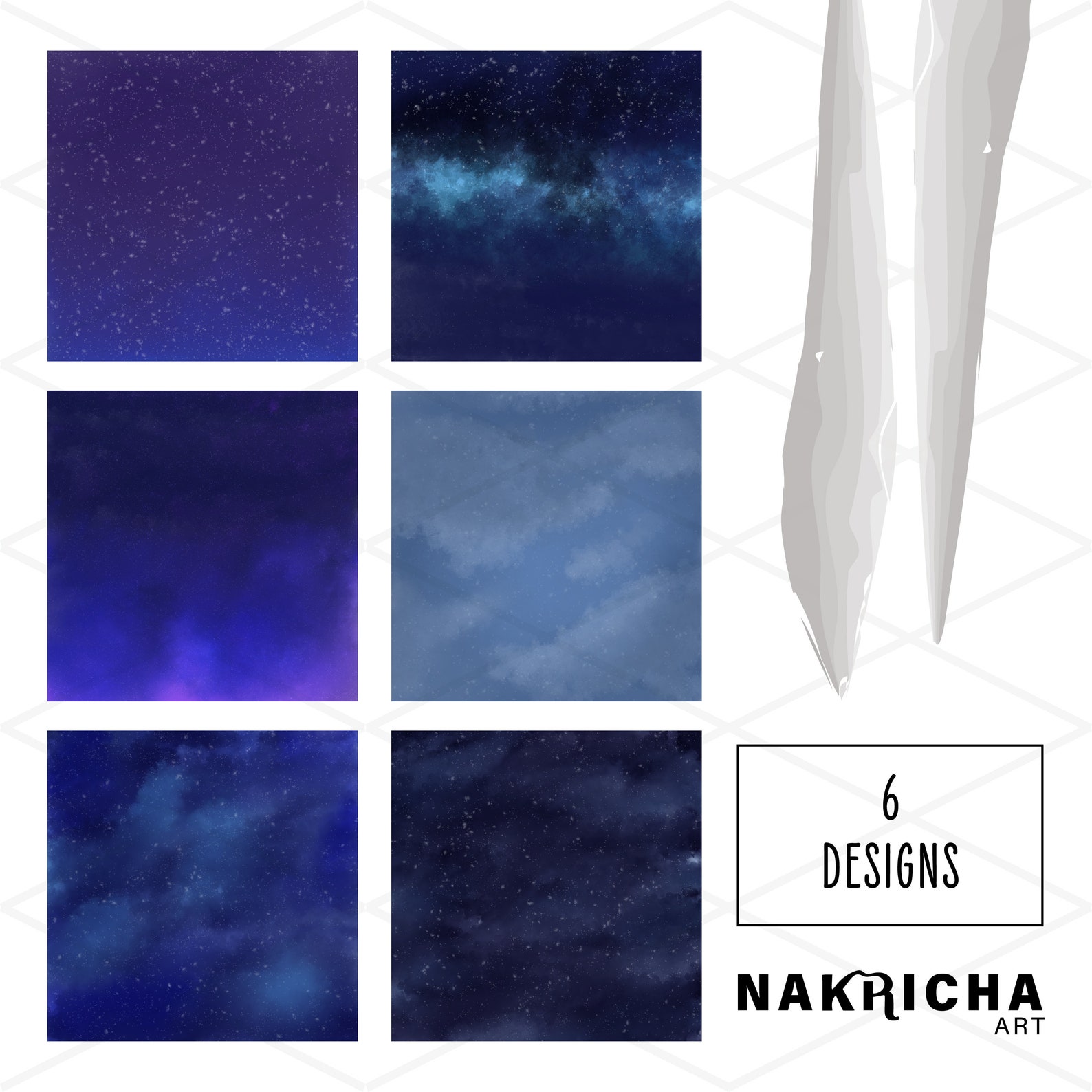 Starry Night Sky Digital Paper Pack. Printable Scrapbooking | Etsy