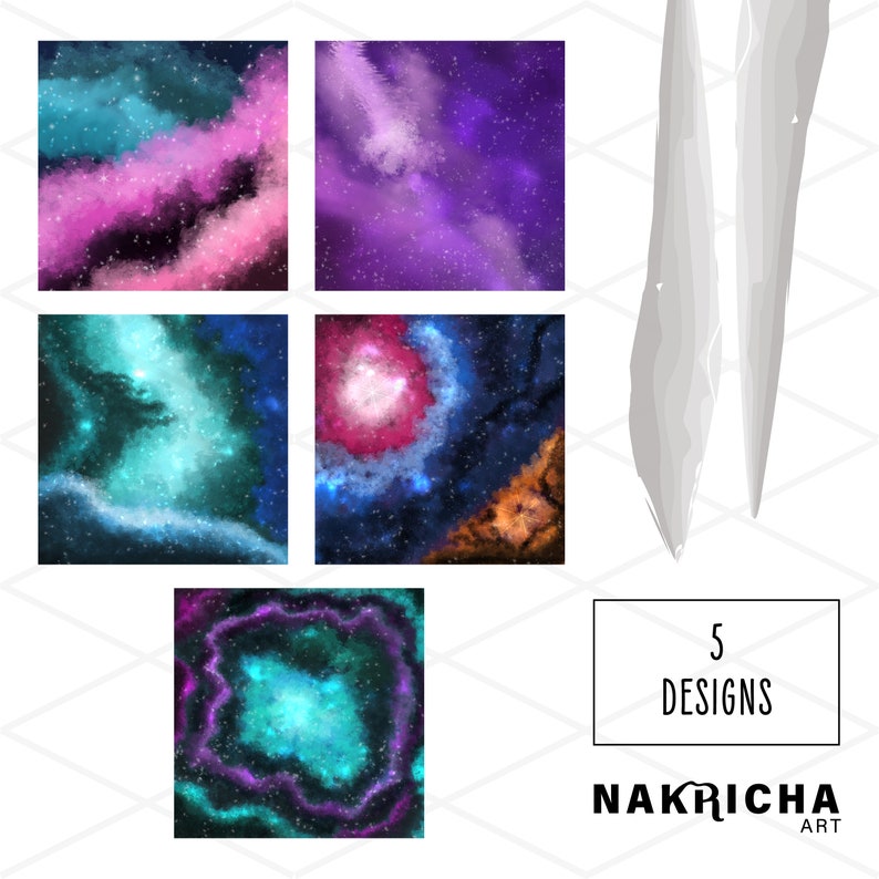 Galaxy Digital Paper Scrapbooking Paper For Personal and Small Commercial Use Pattern Background