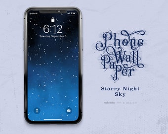 Starry Night Sky Phone Wallpaper, Lock Screen, iPhone & Android Wallpaper - Digital Download