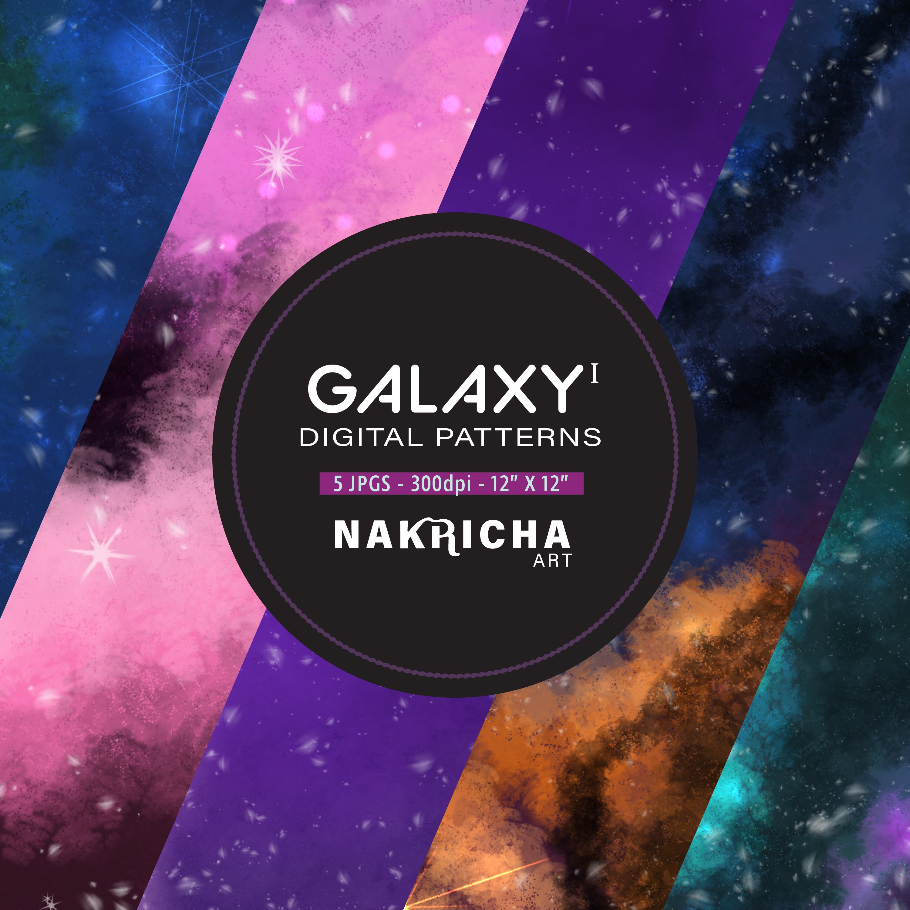 Galaxy Digital Paper Scrapbooking Paper For Personal and Small Commercial Use Pattern Background