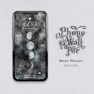 Moon Phases Phone Wallpaper iPhone & Android Digital Download image 1