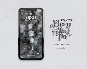 Moon Phases Phone Wallpaper | iPhone & Android - Digital Download