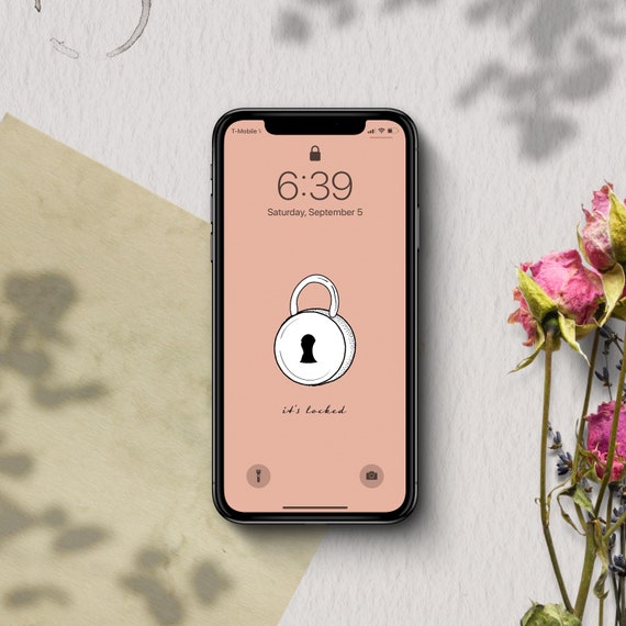 Cute Padlock Phone Wallpaper Lock Screen iPhone & Android | Etsy