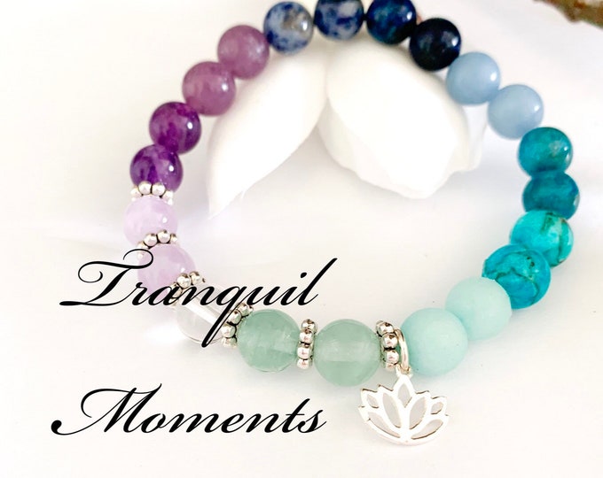 Womens beaded bracelet, Multi Stone Bead Bracelet ~ Relaxation in your Calming Moments ~ Canada