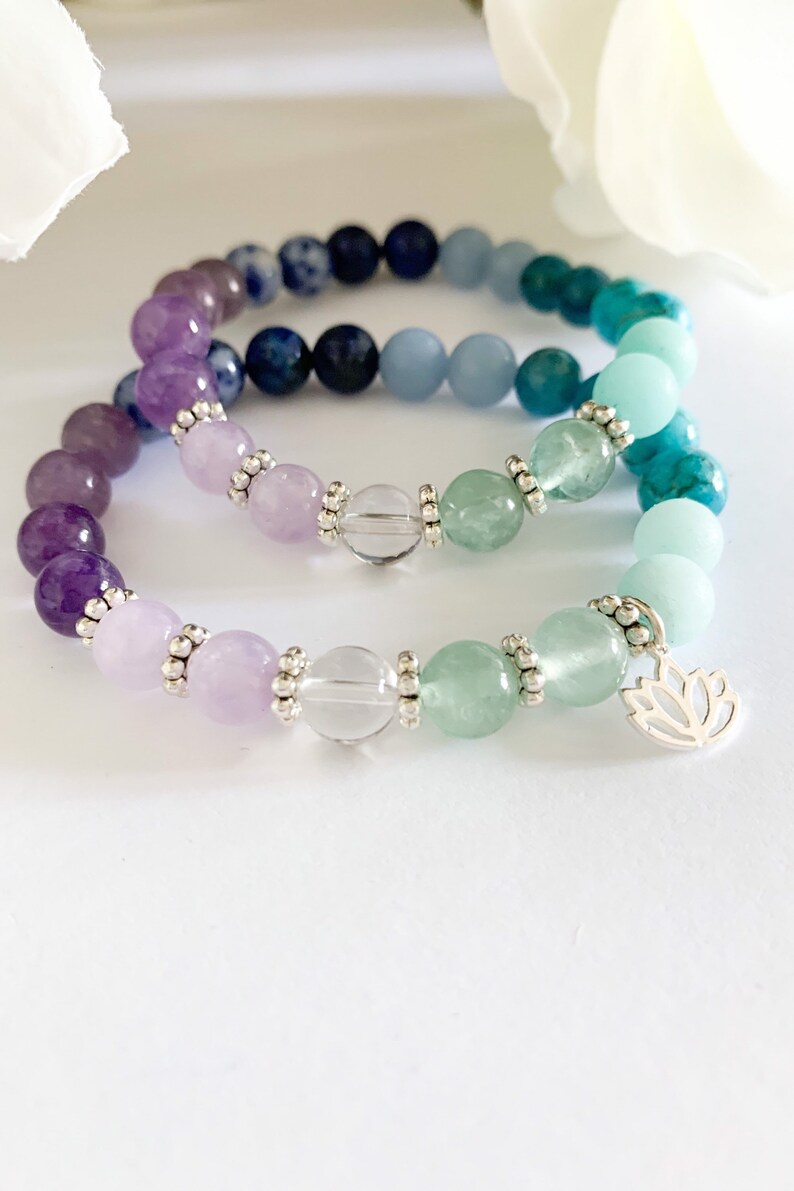 Anxiety Bracelet Positive Energy Healing Crystals for Mental Etsy