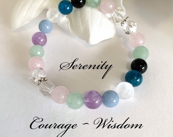Sobriety Bracelet, Serenity Prayer bracelet for Women, Self Care Addiction Recovery gifts