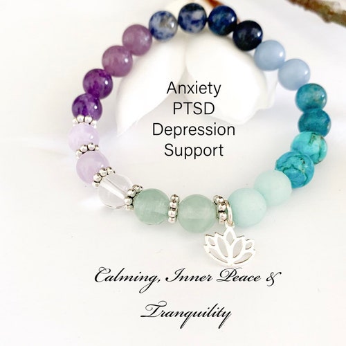 Anxiety Bracelet Positive Energy Healing Crystals for Mental Etsy