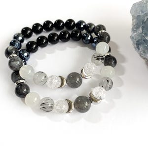 Moon Phase Bracelet • Labradorite Moonstone Jewelry • Celestial Lunar Energy Gift • Goddess Crystal Bracelet for Her