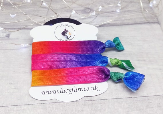 Rainbow Hair Ties Simple Hair Elastic No Snag Hair Ties Etsy