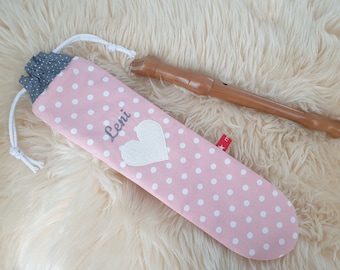 Flötentasche Herz, Tasche für Flöte, Flöte, Musiktasche, Herz,