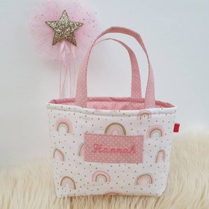 Kindertasche Regenbogen weiß