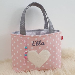 Kindertasche Herz mit Namen, Kindertasche Herz, Kleine Tasche, Kindertasche,