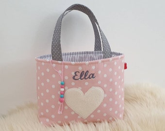 Kindertasche Herz mit Namen, Kindertasche Herz, Kleine Tasche, Kindertasche,
