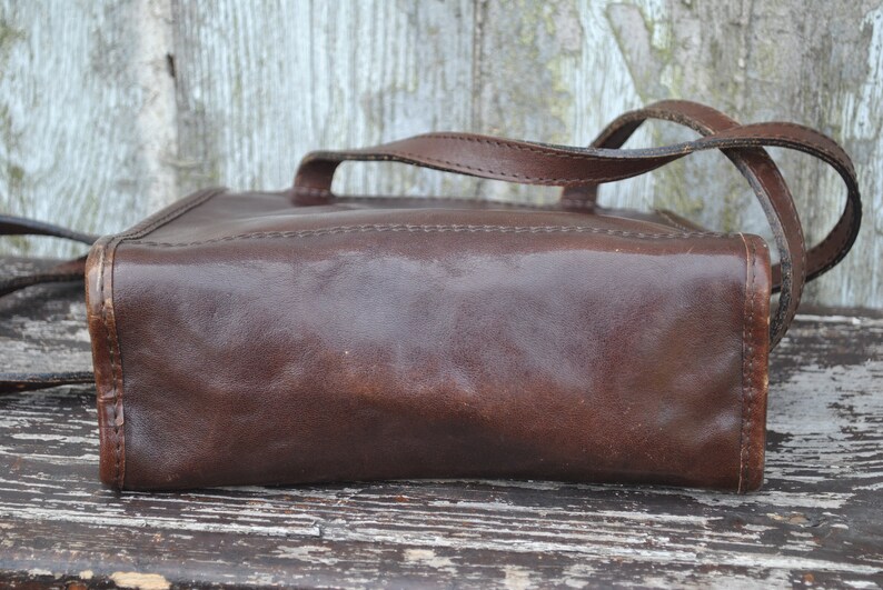 Vintage dark brown Burkelys Leather House shoulder bag from | Etsy