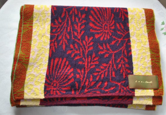 Vintage multicolored wool long scarf
