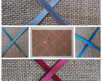 Jute memo board with desired ribbon color