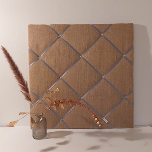 Memoboard/Moodboard/Vision Board Jute mit grauen Bänder schlicht modern