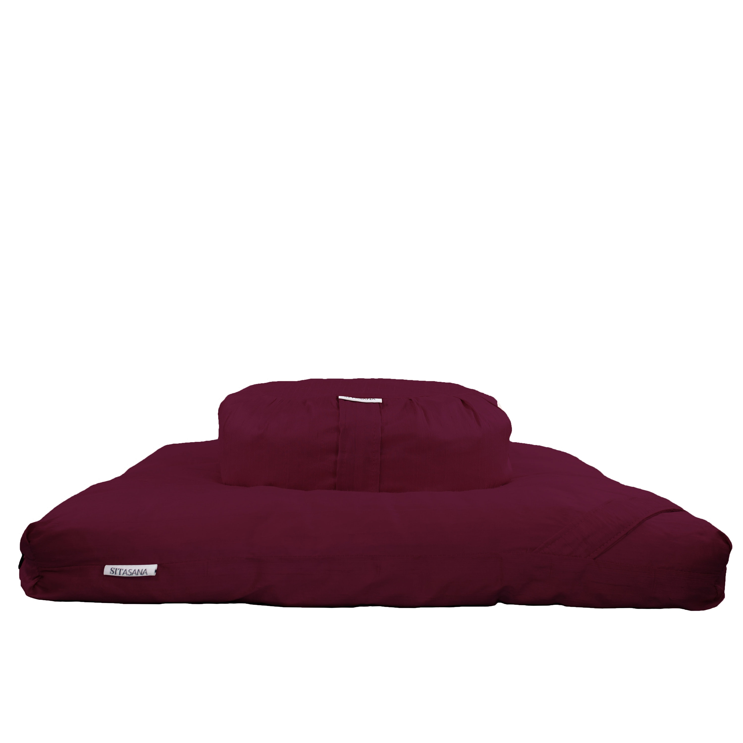 Organic Canvas Meditation Cushion -  Burgundy