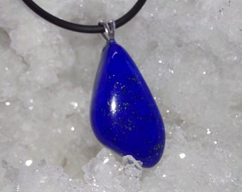 Lapislazuli, Edelstein, Heilstein, Kautschukband, Kautschukkette, Kette, 925er Silber