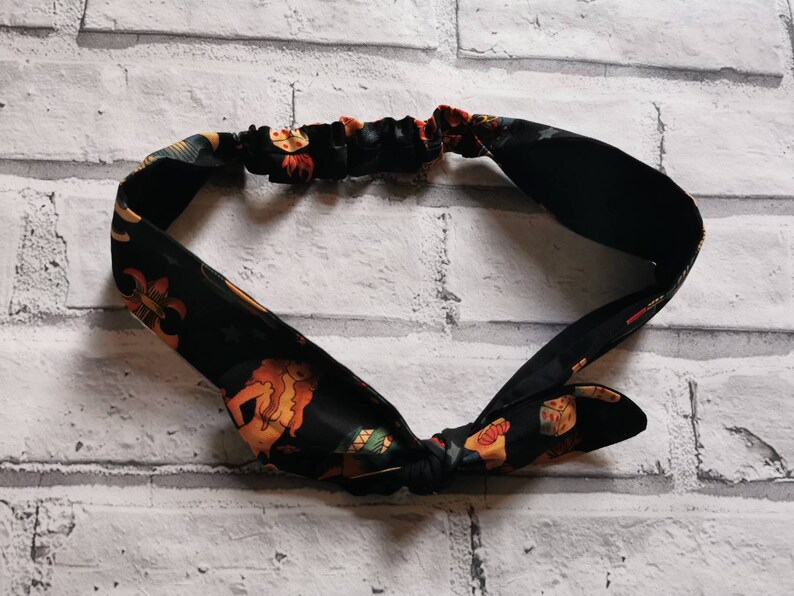 Tattoo Black Alternative Elasticated Bunny Ear Headband
