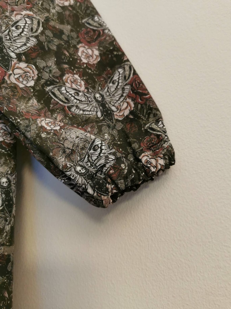 Floral Moth Peasant Dress