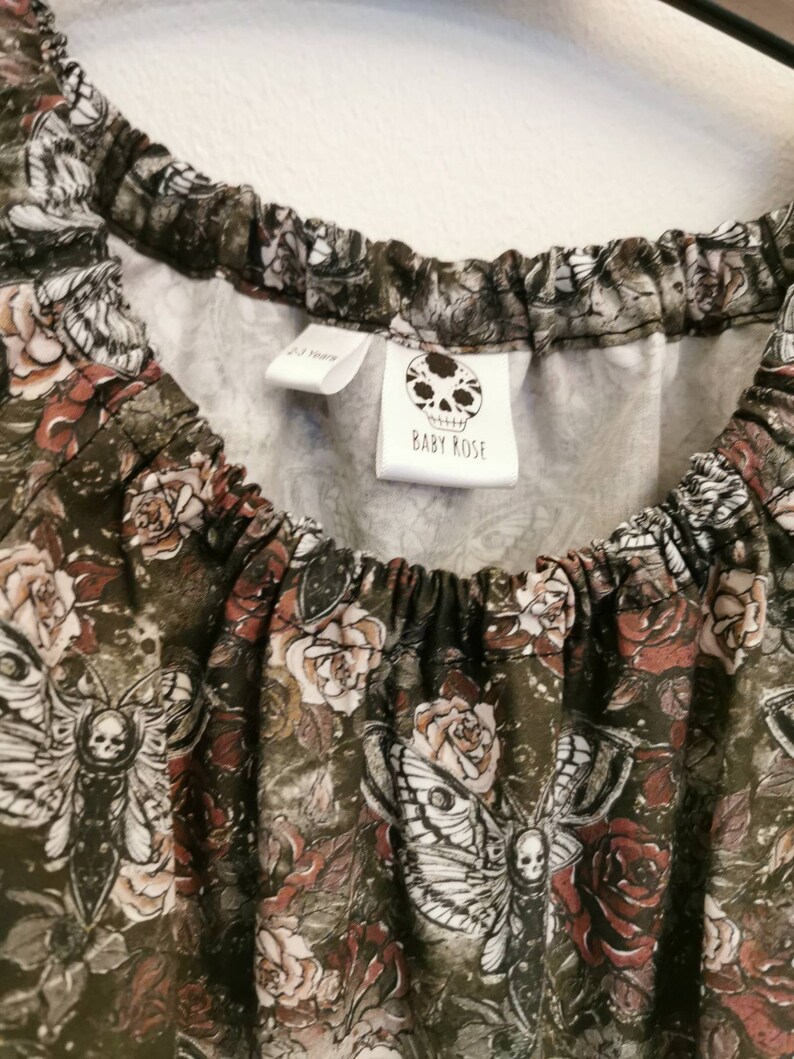 Floral Moth Peasant Dress