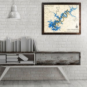 Lake Wedowee, Alabama 3D Wood Map | Cabin Decor - Lake House Décor - Nautical Decor | Custom Map Art, Wedding, Custom Gift