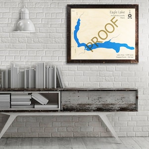 Eagle Lake, Maine 3D Wood Map | Cabin Decor - Lake House Décor - Nautical Decor | Custom Map Art, Wedding, Custom Gift