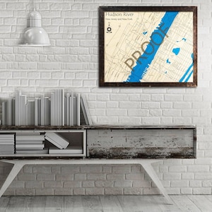 Hudson River NJ / NY 3D Wood Map | NYC  Map - Manhattan Map - New Jersey - Home Decor | Map Art, Wedding, Anniversary Gifts
