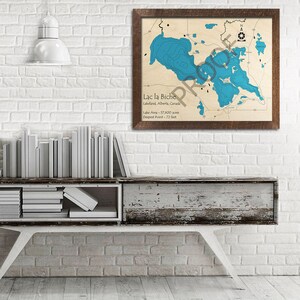 Lac la Biche 3D Wood Map | Alberta, Canada | Custom Nautical Wall Art, Personalized Wooden Map