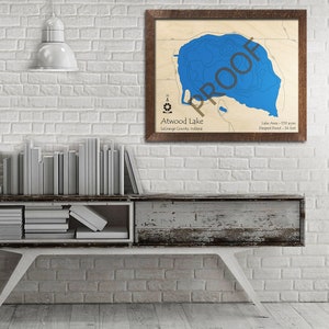 Atwood Lake, Indiana 3D Wood Map | Custom Nautical Map, Cabin Decor, Lake House Decor, 3D Wooden Chart,  Nautical Decor