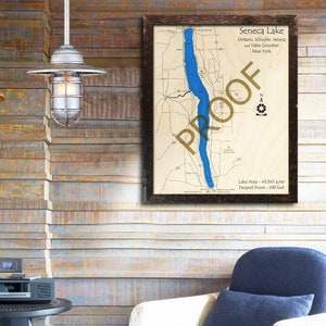Seneca Lake - Finger Lakes - New York - 3D Wood Map | Lake House Decor - Cabin Decor - Nautical Decor | Map Art, Wedding, Custom Gift